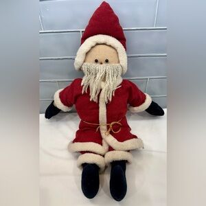 Vintage Handmade Santa Claus, Mop Beard Stuffed Doll, 21”